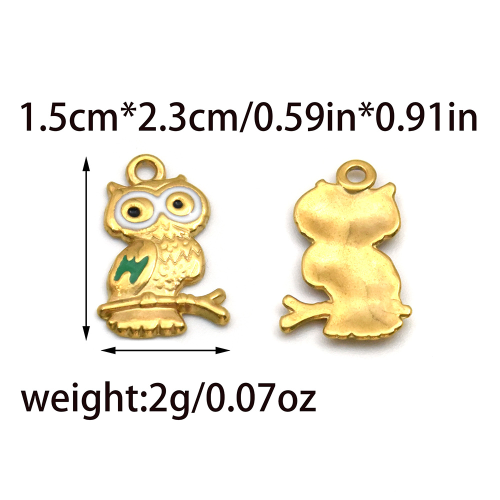 3g Weight Pendant Jewelry Making Type DIY Ornament Accessories Classification 1 Piece Quantity 304 Stainless Steel Material Animal, Rainbow, Devil's Eye Pattern All Seasons Season Enamel Design Cute Style 1 Piece 304 Stainless Steel Animal Rainbow Devil's Eye Pendant DIY Ornament Accessories 2