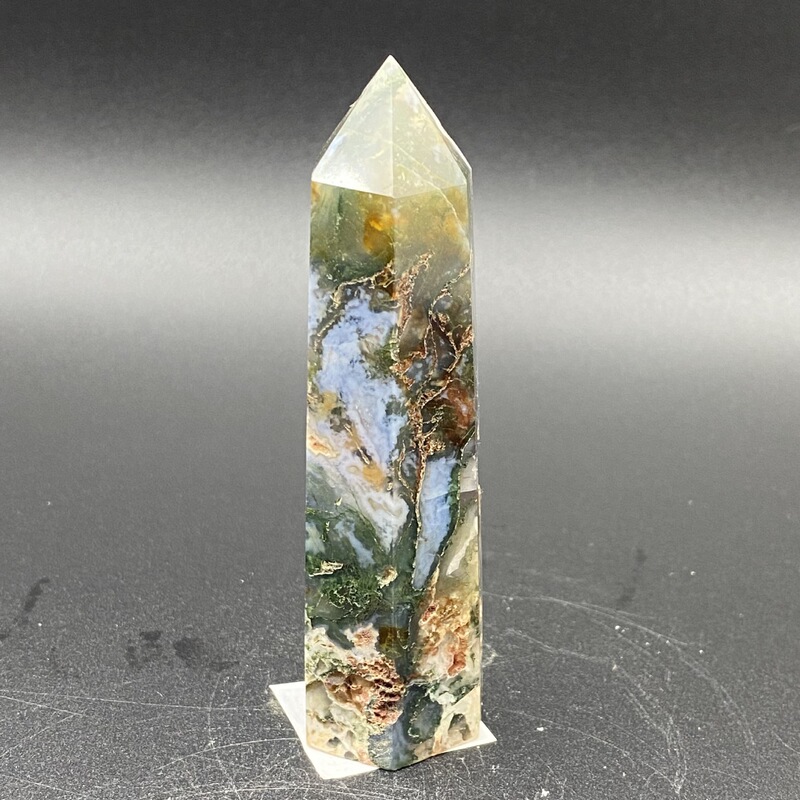 天然水草玛瑙柱子精品手工雕刻件桌面摆件手工雕刻件装饰 买一送一 图 3