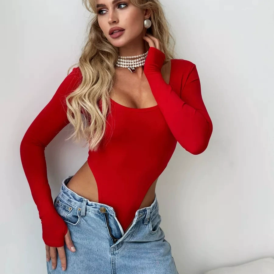 Рукавом рукавом длинным 低 低 боди боди low -cut long sleeve tights