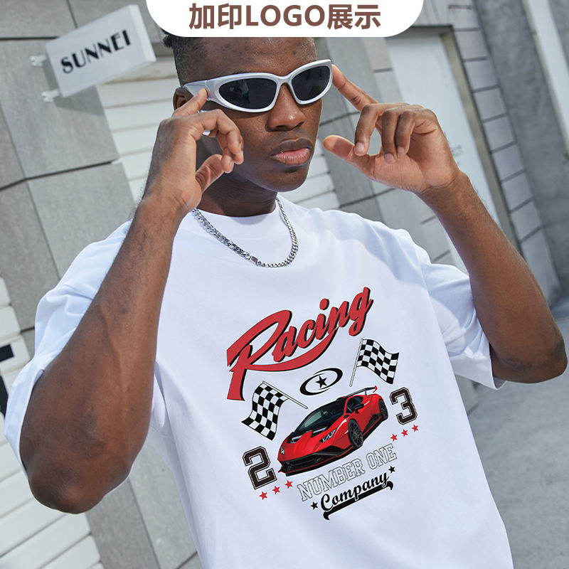 Casual de verano de moda de alta calidad camiseta callejera de hombre camiseta de algodón de color sólido marca de moda europea y americana suelta algodón de manga corta