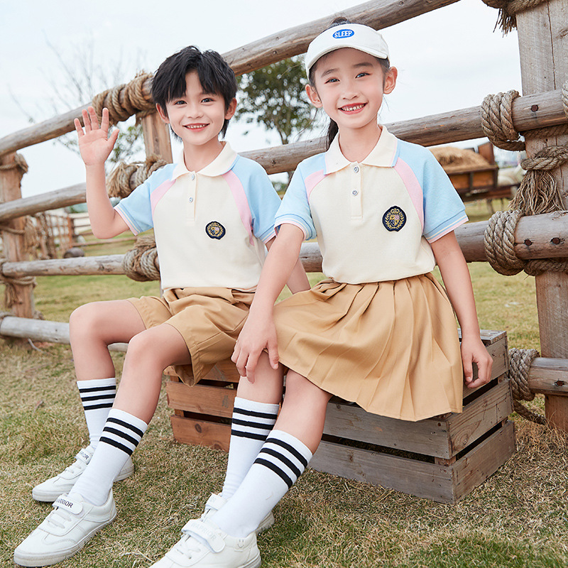 School uniform suit primary school student spring and autumn kindergarten Garden clothes summer children's cotton sportswear class clothes two-piece suit