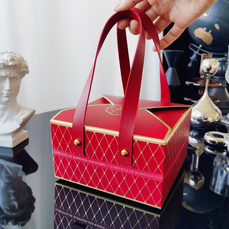 新年山茶花阿胶糕包装盒蛋黄酥月饼手提盒雪花酥食品春节礼盒