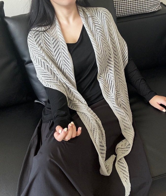 自制镂空针织披肩三角巾女夏季薄披肩麻感罩衫防晒空调衫冰丝披肩|undefined