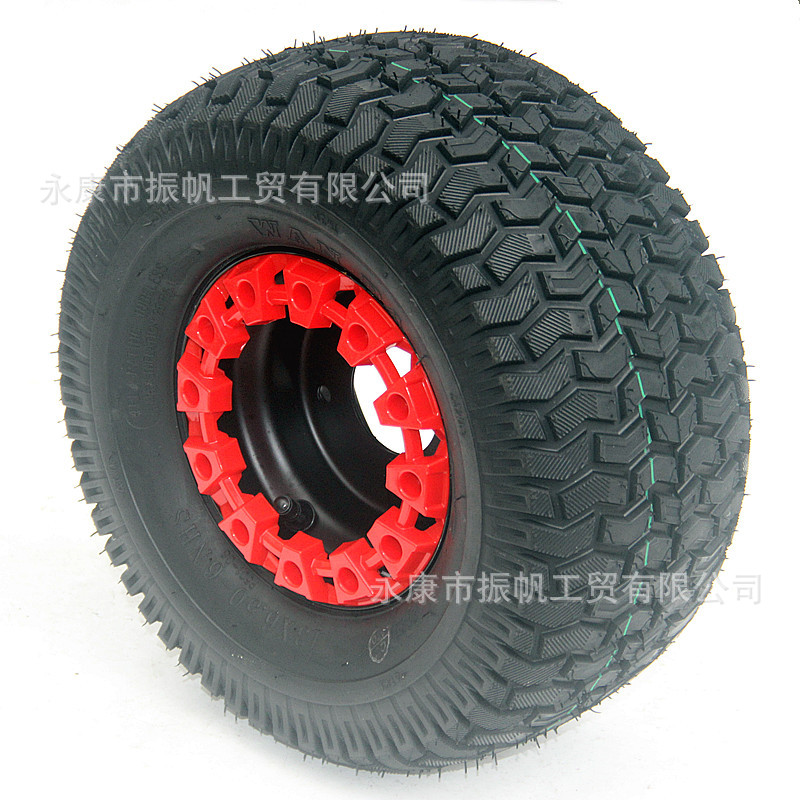 DIY Four-Wheel Beach Cart Go-Kart Parts 13X 6.5-6inch Lawn Tire Wheel Hub Assembly with Decorative Cover