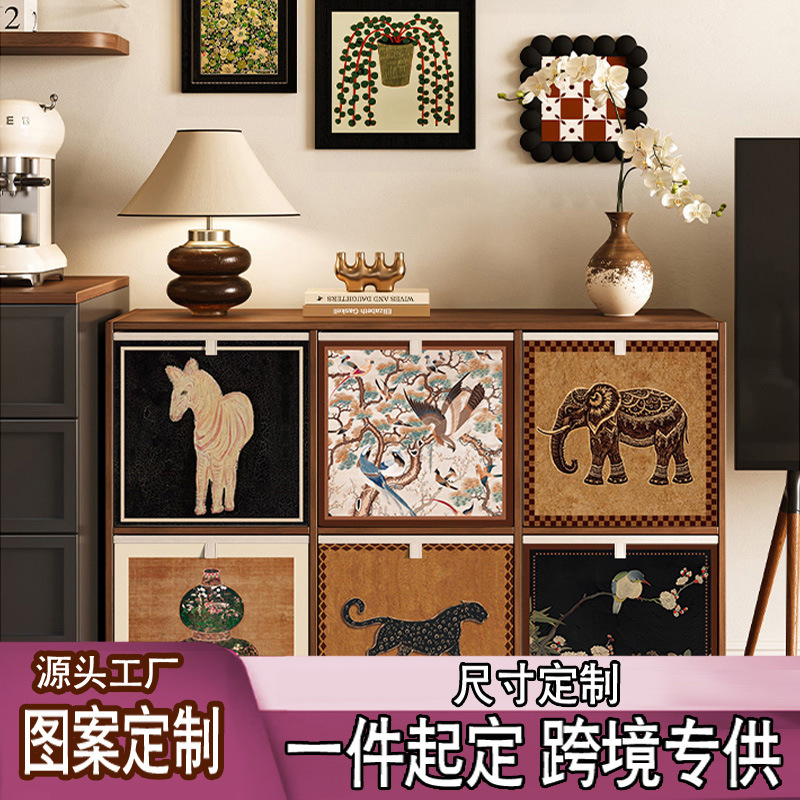 中古风衣服收纳箱大容量格子柜收纳筐高档可折叠抽屉式家用整理盒|undefined