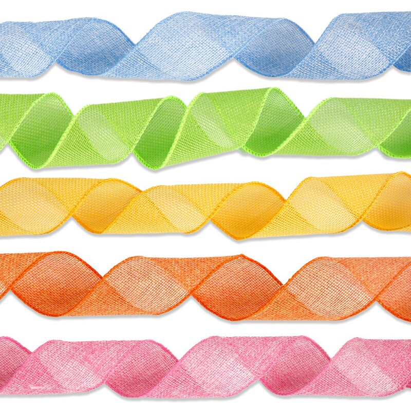 Easter Ribbon Overwire Edge Colorful Imitation Linen Webbing Handmade Bow Ribbon Gift Box Packaging Pure Colorful Ribbon