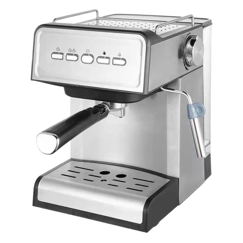 Máquina de café espresso estándar europea de 15 bares para uso doméstico, espumador de leche a vapor con presión de bomba, semiautomática, estilo retro