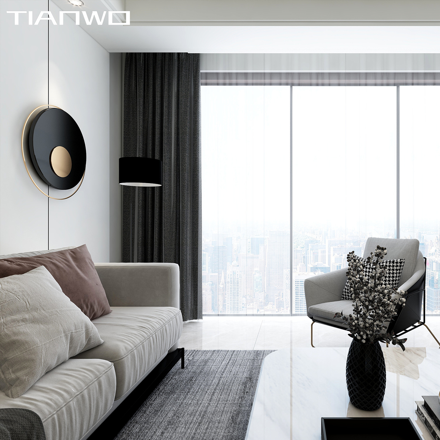 廠家直供跨境3d提花遮光隔熱布料 現代簡約客廳臥室飄窗黑絲窗簾