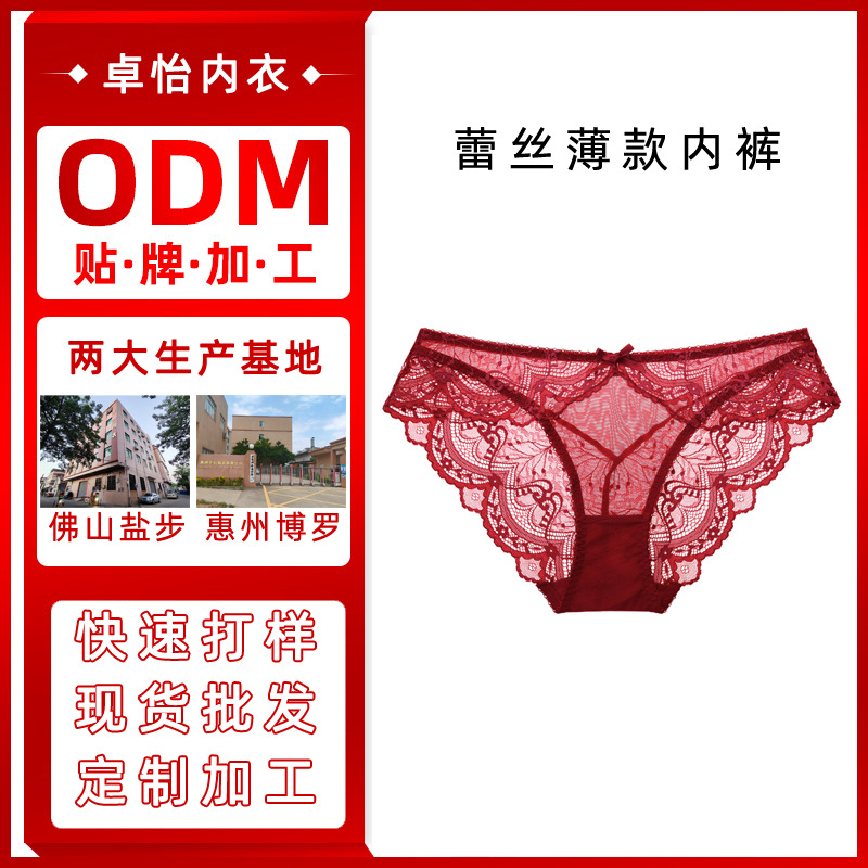 Procesamiento de ropa interior sexy de encaje personalizado año de nacimiento de mujer ropa interior roja de gran tamaño ropa interior de niña pura y pura
