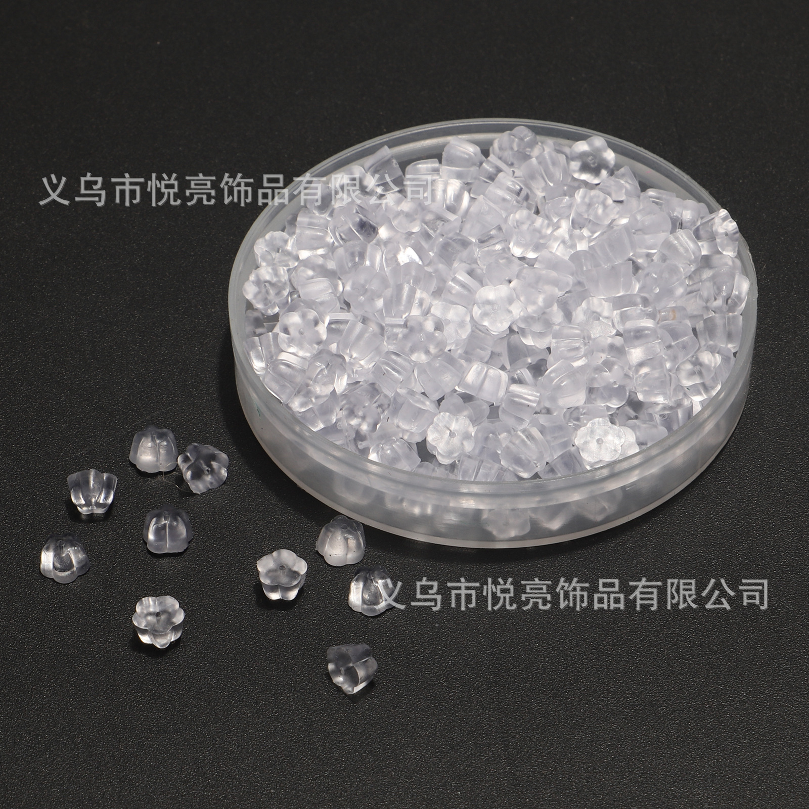 diy饰品配件透明梅花耳塞 白色透明硅胶耳塞diy耳钉橡胶五角耳堵