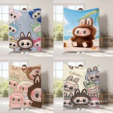 外贸跨境可爱拉布布毛毯卡通泡泡玛特a类法兰绒空调毯夏季午休毯