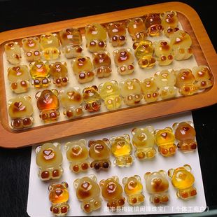 Natural beeswax bear pendant accessories caramel gold bear diy accessories manufacturers wholesale small red book online red