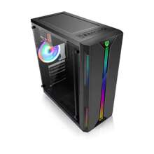 动力火车暗剑RGB彩灯侧透台式电脑游戏空机箱走背线电脑标准机箱