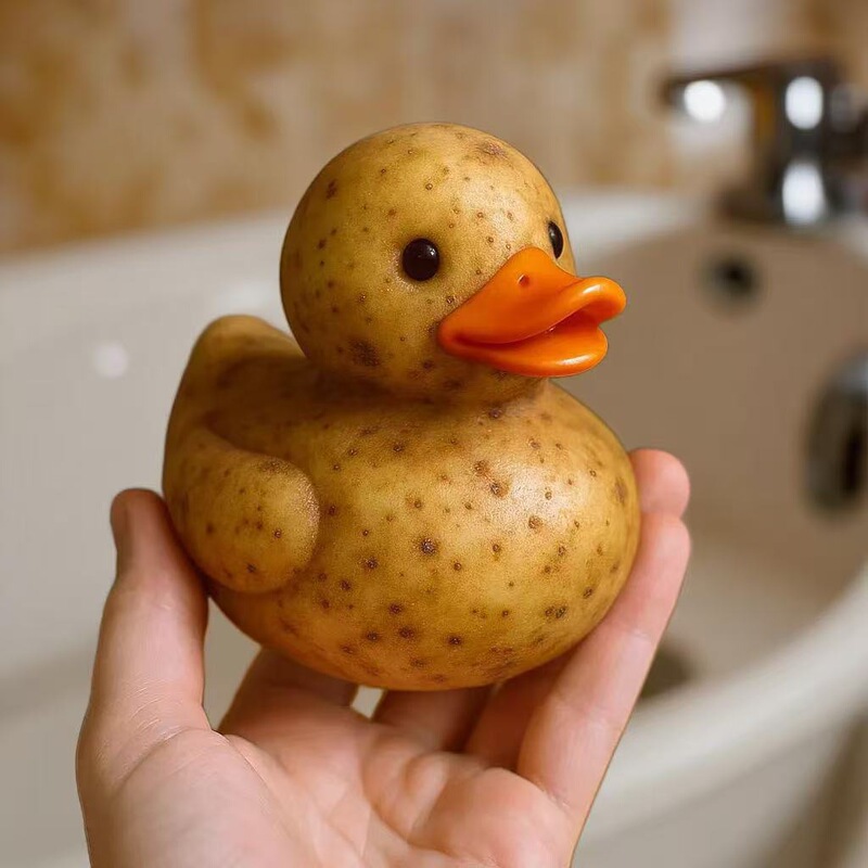 跨境新品Whimsical Vegetable Duck奇思妙想的蔬菜鸭树脂摆件|undefined