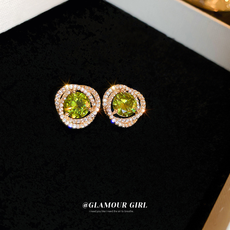 Aguja de plata ZIRCON flor pendientes huecos Francés Retro Luz de lujo de alto grado pendientes nicho temperamento pendientes del todo-fósforo para las mujeres