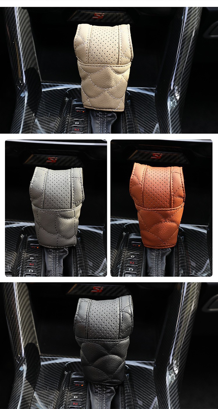 Cross-Border Car Shift Protective Cover Leather Gear Cover Car Interior Modification Dust Cover Universal Gear Handle Cover