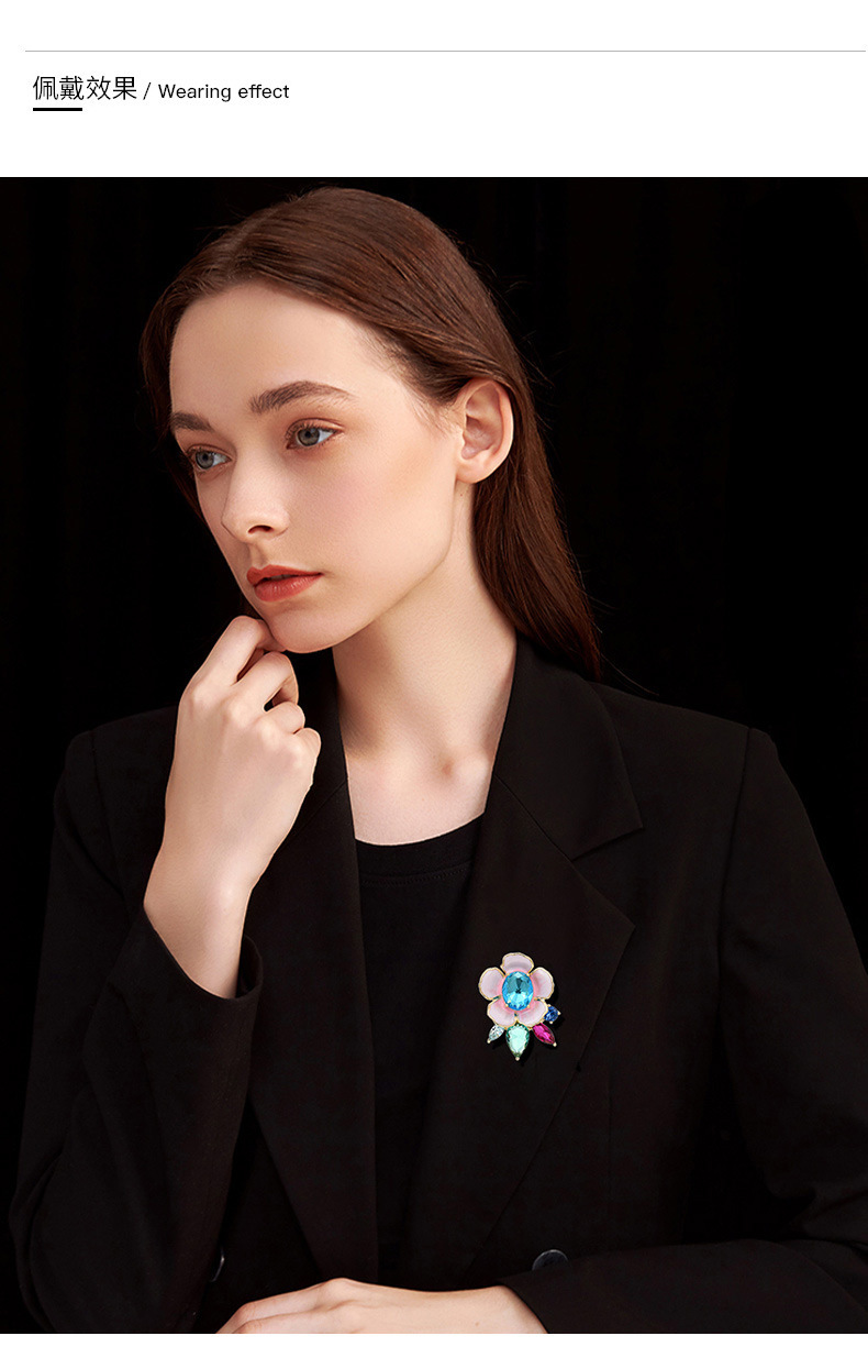 High-grade enamel texture flower magnetic buckle high-grade corsage drop oil spring bloom flower magnet buckle accessories wholesale