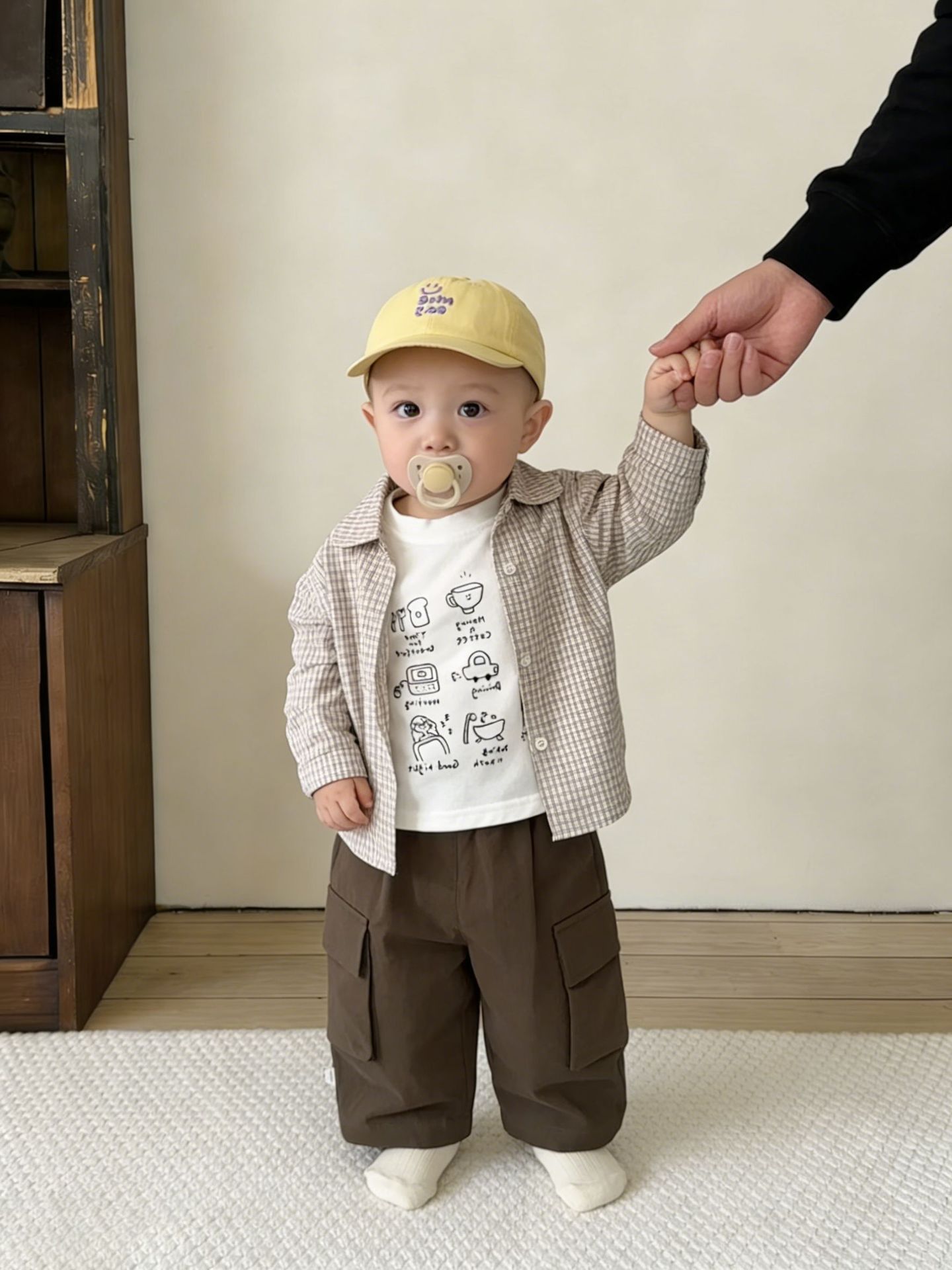 Primavera para niños coreanos de moda a cuadros de manga larga camisa de algodón 2026 nueva ropa de bebé extranjera blusa universal