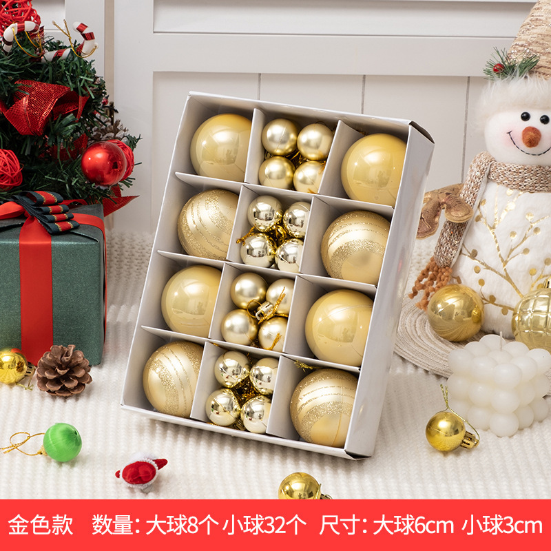 クリスマス装飾品6 cm3cm箱入り彩色絵球クリスマスツリー円球ペンダント明るい球ショーウインドーシーン配置|undefined