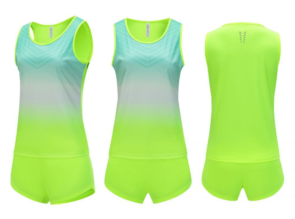 Trajes de entrenamiento de atletismo de mujeres trajes deportivos de maratón correr chaleco de secado rápido ocio suelto 8316
