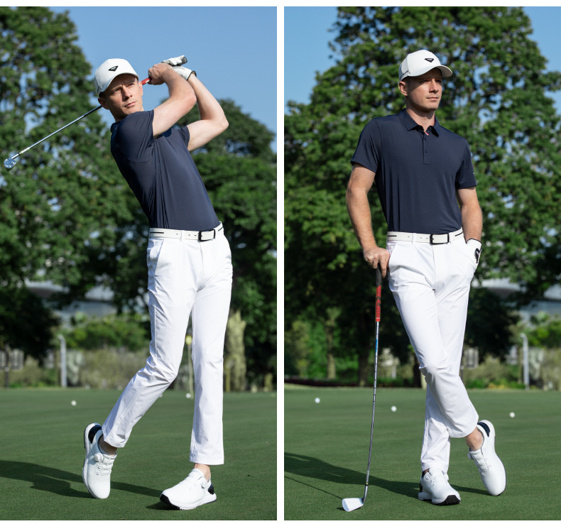 Áo polo nam golf PGM tay ngắn thấm hút nhanh khô — KUZ200-Quần trắng [Thắt lưng cao su/Găng tay dính Velcro], KUZ200-Quần tây màu xám nhạt [thắt lưng cao su/găng tay dính Velcro], KUZ200-Quần đen [thắt lưng cao su/găng tay dính], YF769-tay ngắn màu xanh hải quân chi tiết 17