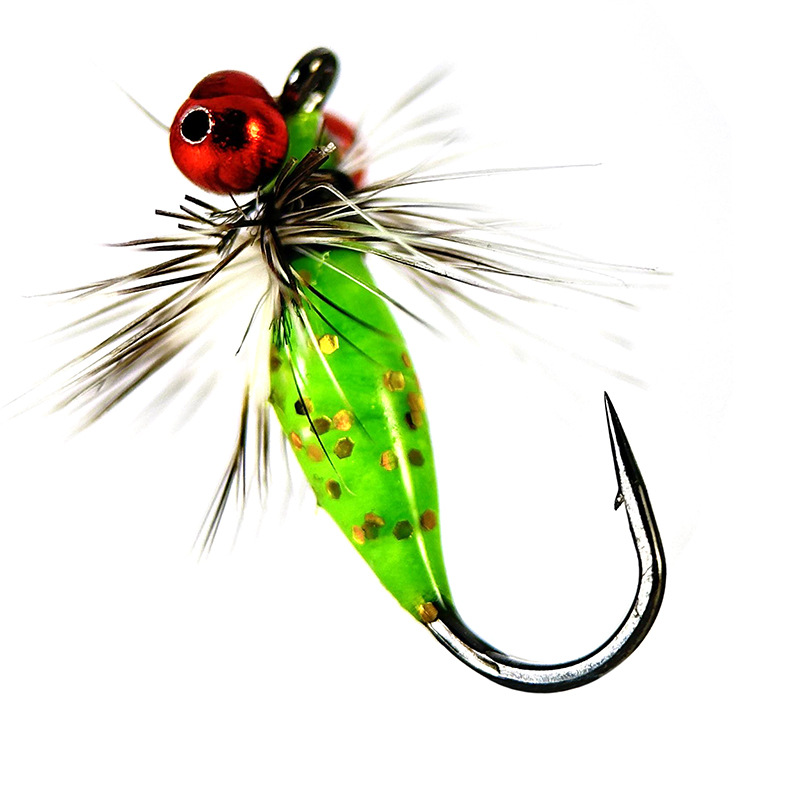 Nueva Segunda Generación venenosa mosquito mosca gancho traje micro objeto Luya cebo caballo boca pesca Grupo pelo gancho venenoso insecto blanco tira de comida tira cebo falso