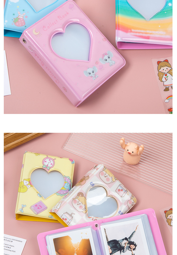 PVC Material Heart Shape Pvc Daily Cartoon Style Photo Album