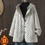 冬季新款波点连帽棉服