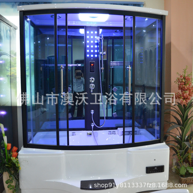 1,4/1,8 sala de vapor baño completo partición de vidrio baño con bañera integrado baño hogar