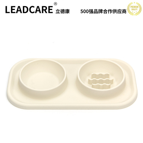 Pet Bowl Dual Bowls Food Grade Silicone Cat Dog Bowl Slow Feeding Bowl Slow Eating Plate for Small and Medium Stainless Steel Dog Bowl Wholesale
