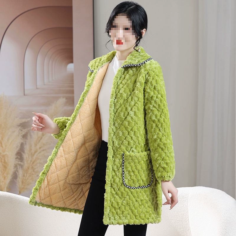 2023 бархатный утолщение новый зимний плащ средняя длинная хлопковая куртка трехслойная хлопковая куртка супер толстая хлопчатобумажная одежда для тепла