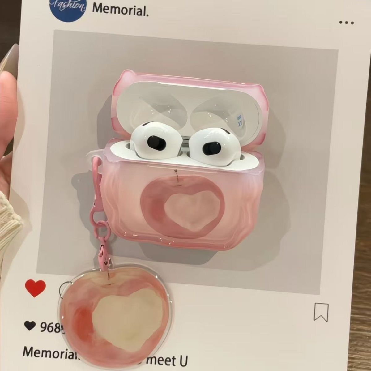 Apple de amor es adecuado para airpods4 generación auriculares airpodspro3 generación 2 generación caso de protección bluetooth Apple