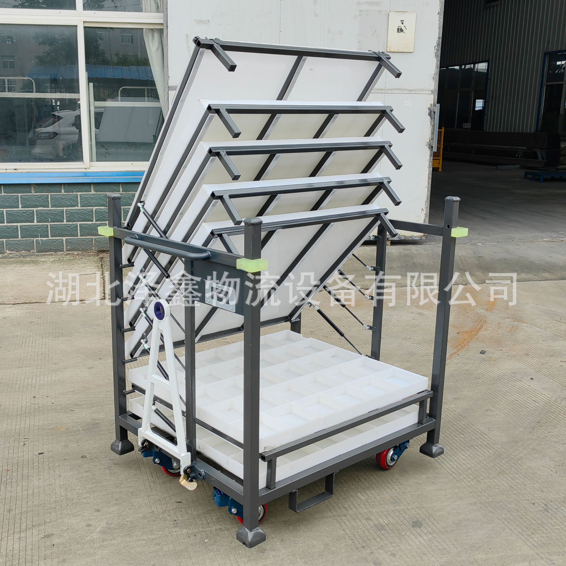 带脱钩非标汽车工位器具 带牵引器可定钢制物料货物架汽配货架