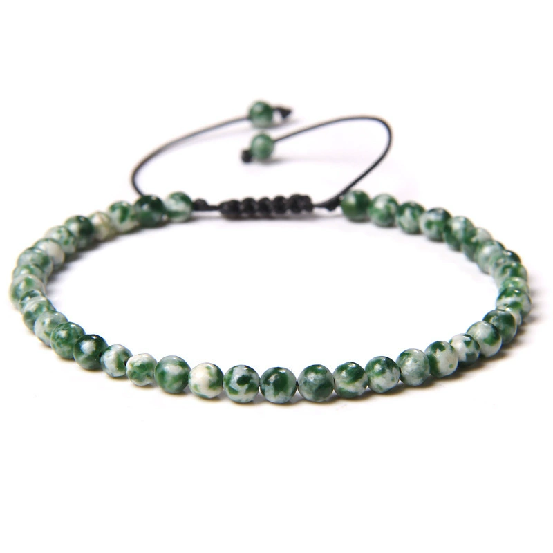 Органический текстильный регулируемый натуральный минерал, бисер bracelet для йоги ручной работы, украшение, аксессуар, (跨境贸易), 4 мм, с камнем
