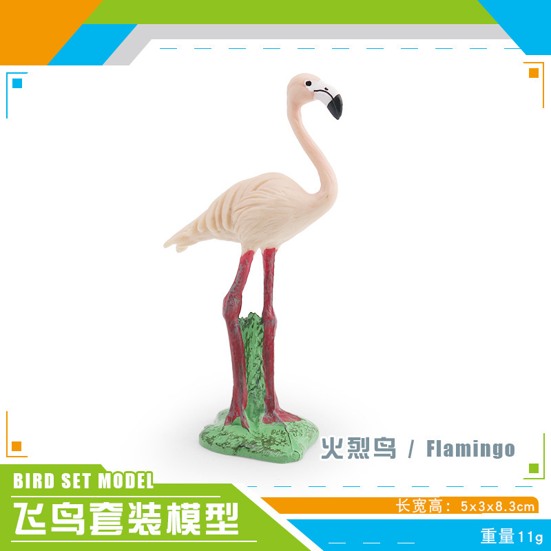 Simulación transfronteriza de aves modelo animal de pájaros flamencos, gorriones, papillones, juguetes de decoración estática