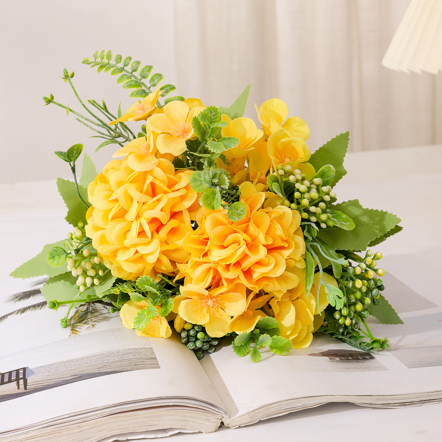 Baifang jardín Maria mariposa bola flor artificial escritorio decoración apoyos mesa de comedor boda arreglo de flores decoración