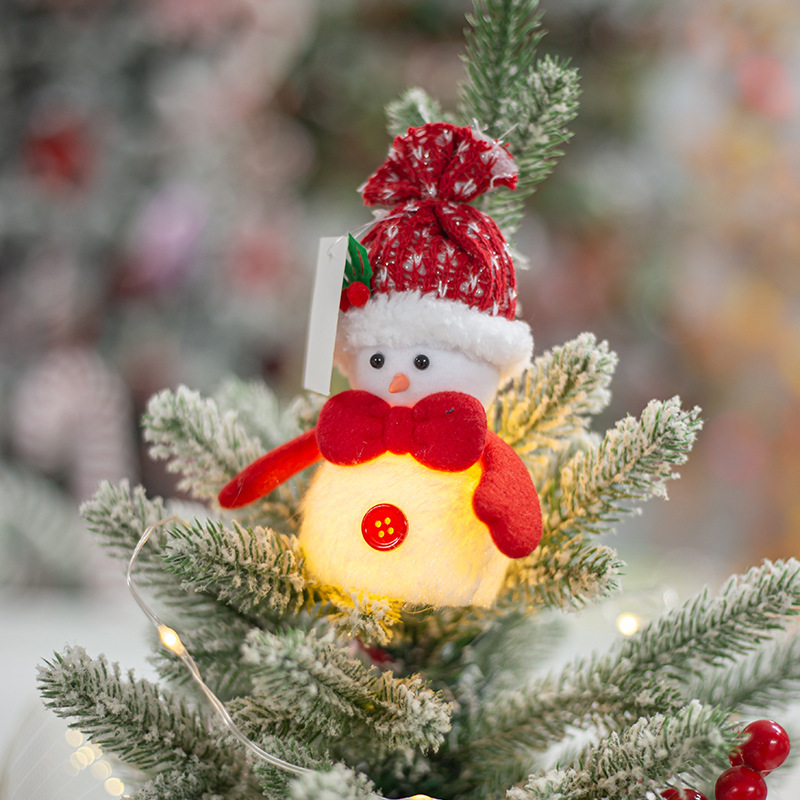 ARTISTRY TRANSIERO Nueva versión Q de luz LED Santa Claus muñeca botón batería regalo muñeco de nieve divertido pequeño adorno