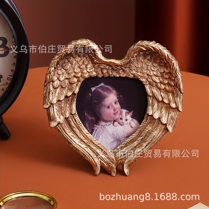 European Style Retro Love Wings Creative Photo Frame Home Decoration Ornaments Baby Photo Frame