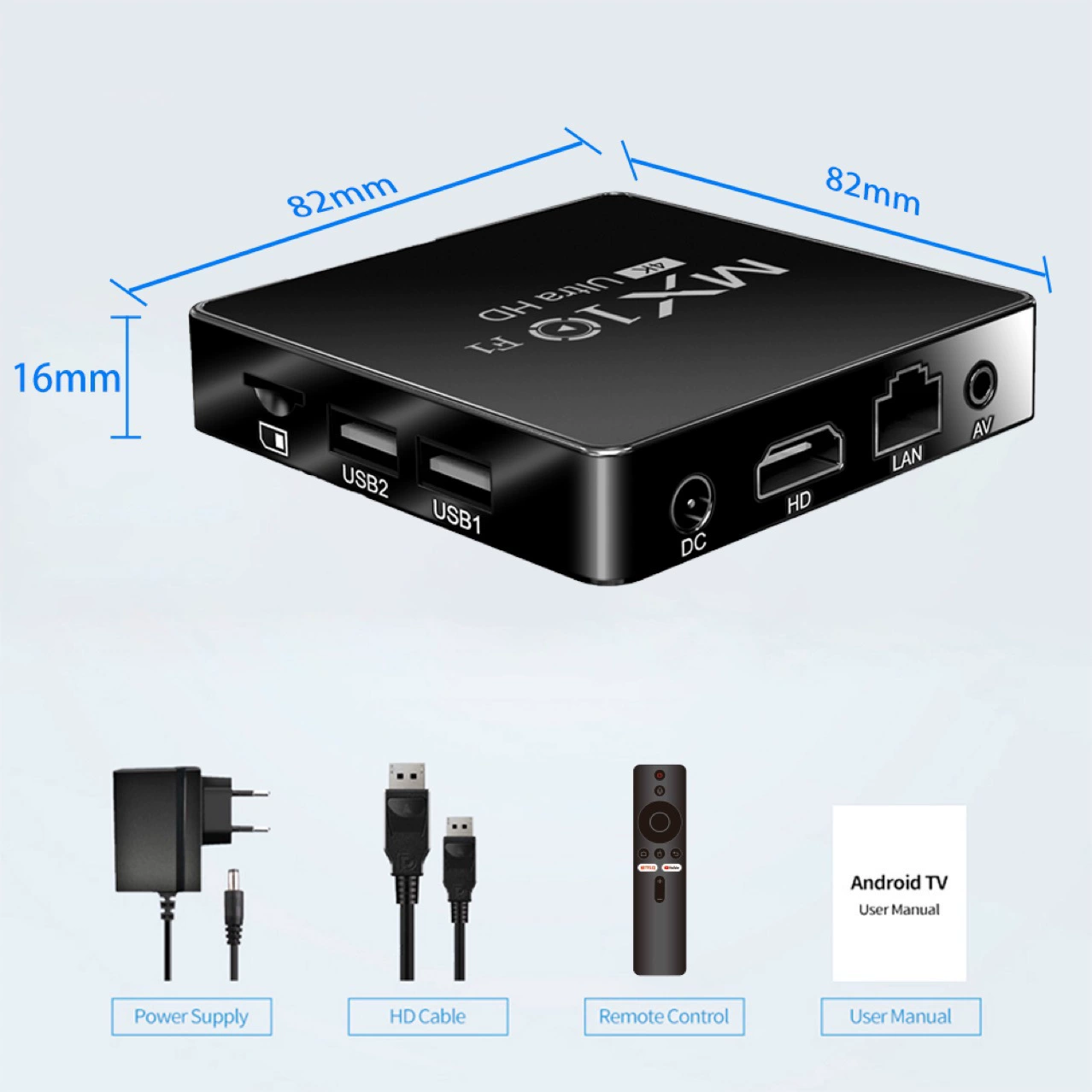 Cross-border новая HD видеобокс MX10-F1android 13 система H313 чип слип