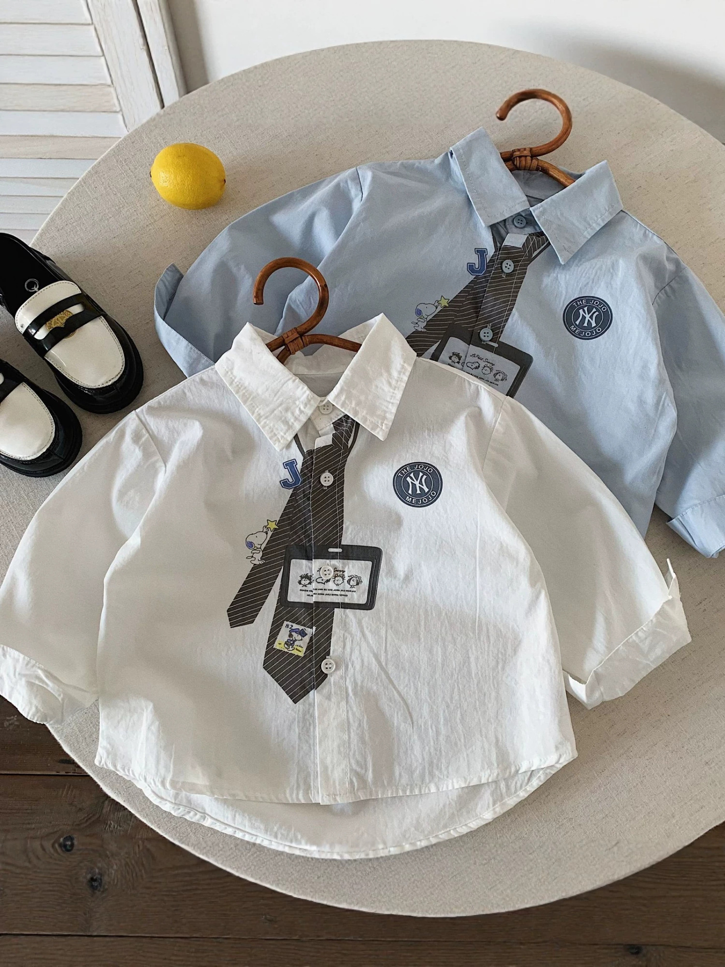 Children's autumn cartoon solid color shirt