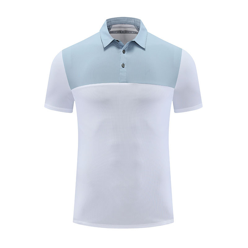 Top de color de contraste, camiseta deportiva de manga corta para hombre, ropa de fitness de golf, ropa de grupo al aire libre, camisa POLO de solapa para hombre