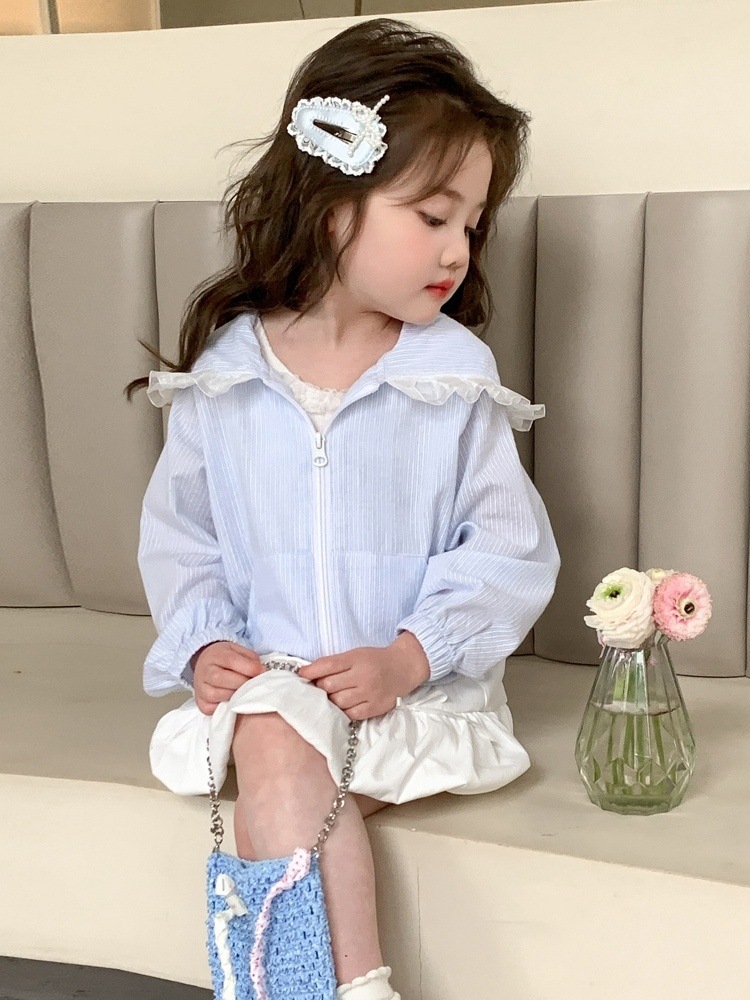 Ropa de protección solar para niños, chaqueta para niñas, estilo fino de verano 2025, nueva protección UV, ropa de protección solar de verano para niños