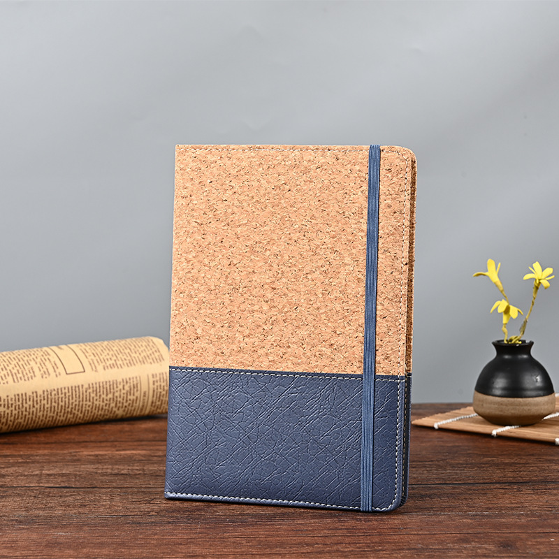 Cuaderno de cuero de corcho ecológico personalizado empalme a5 cuaderno de negocios transfronterizos de alto valor de cara al por mayor