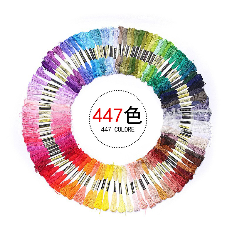 DMC hilo de punto de cruz tablero de bobinado 50 colores 100 colores traje 8 M hilo de bordado de algodón ecológico de 6 hilos 12 tarjetas de hilo al por mayor