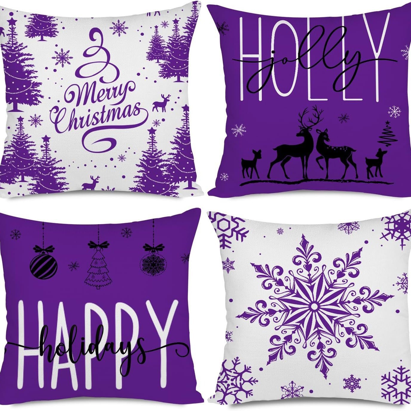 Transfronterizo Amazon temu Hot Sale Navidad invierno copo de nieve impresión lino almohada funda almohada sofá cojín