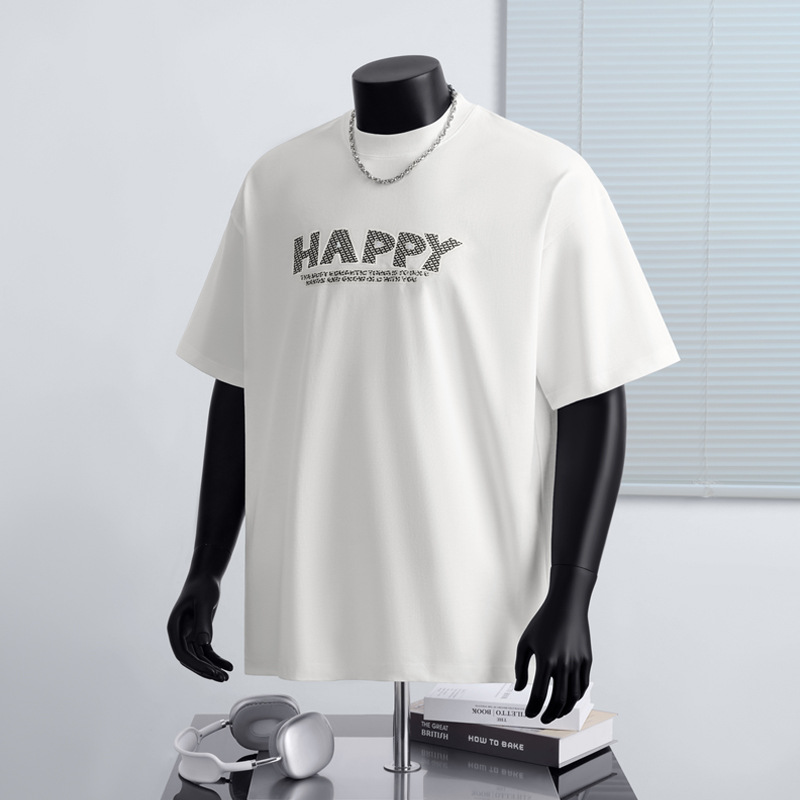 T-shirt da uomo in cotone stile west coast a maniche corte_voghion.com