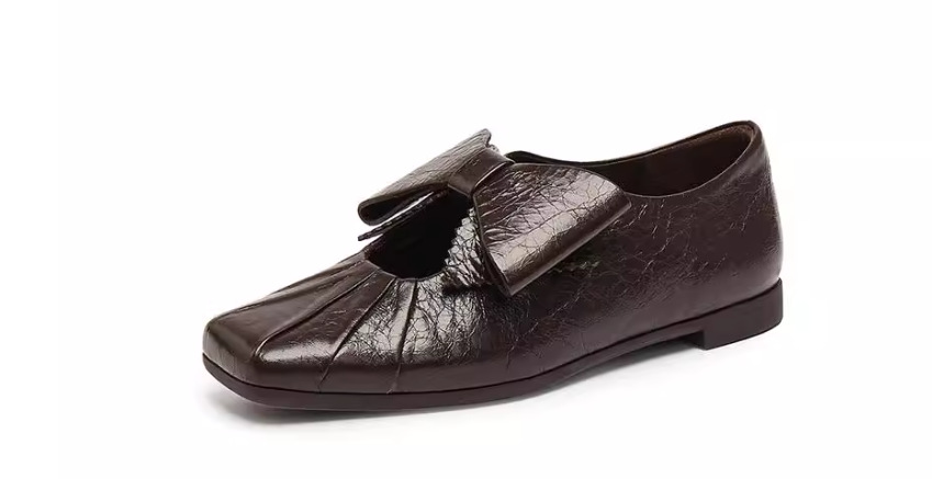 Dance Shoes 2025 Autumn New Collection: Chengdu Vintage French Ballet Flats, Women's Flat Leather Shoes, Bowknot Loafers_voghion.com