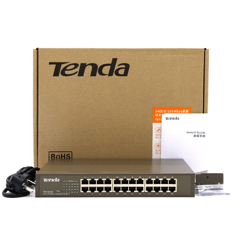 Tenda Tengda TEF1024D 100M 24 порта сетевой концентратор промышленный коммутатор сетевой кабель разделитель