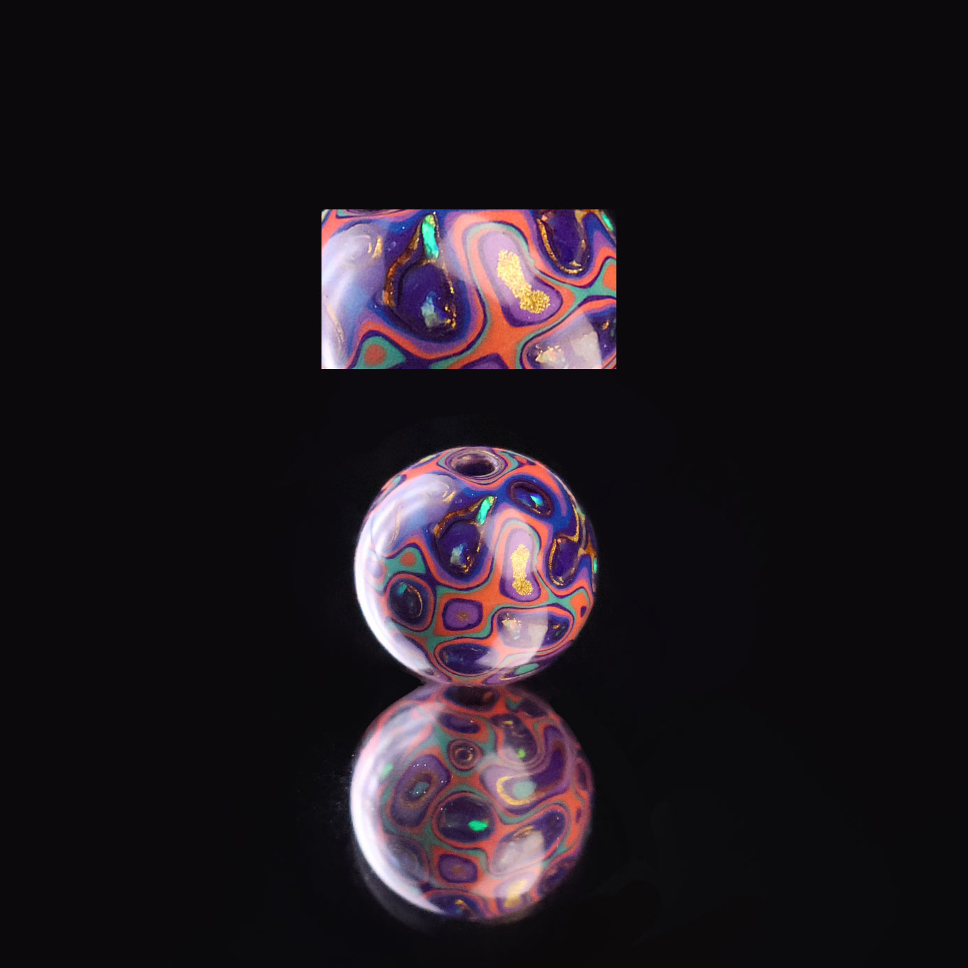 10mm 오팔 도자기 핑크 퍼플