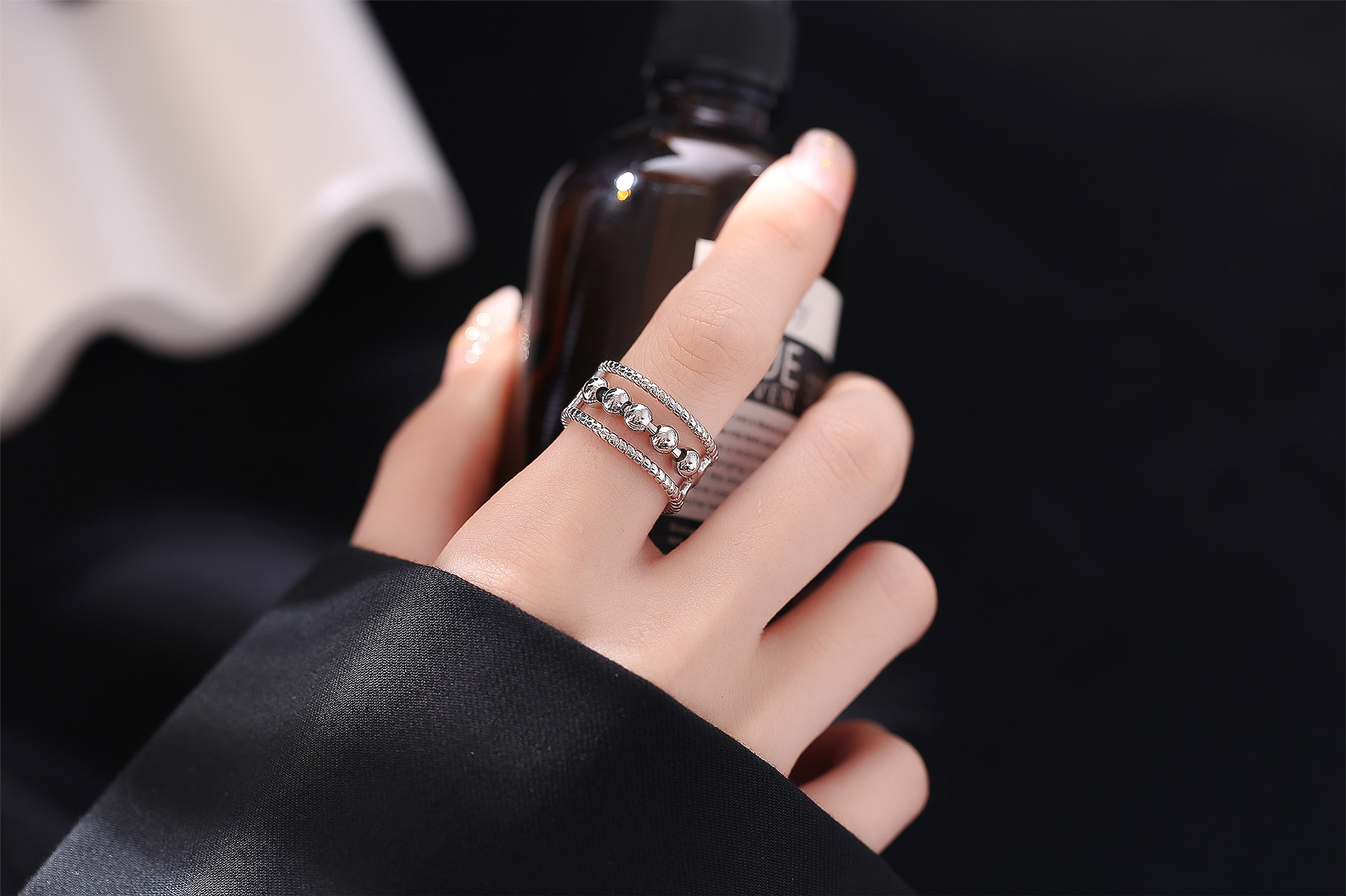 Simple Style Geometric Solid Color Copper Layered Rings